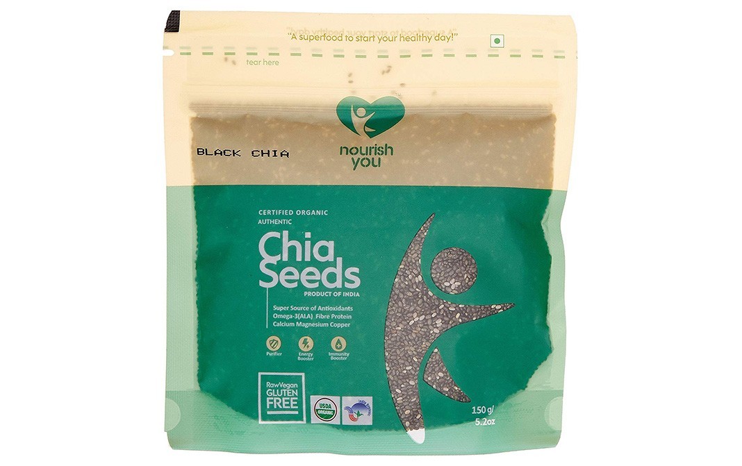 Nourish You Black Chia Seeds    Pack  150 grams